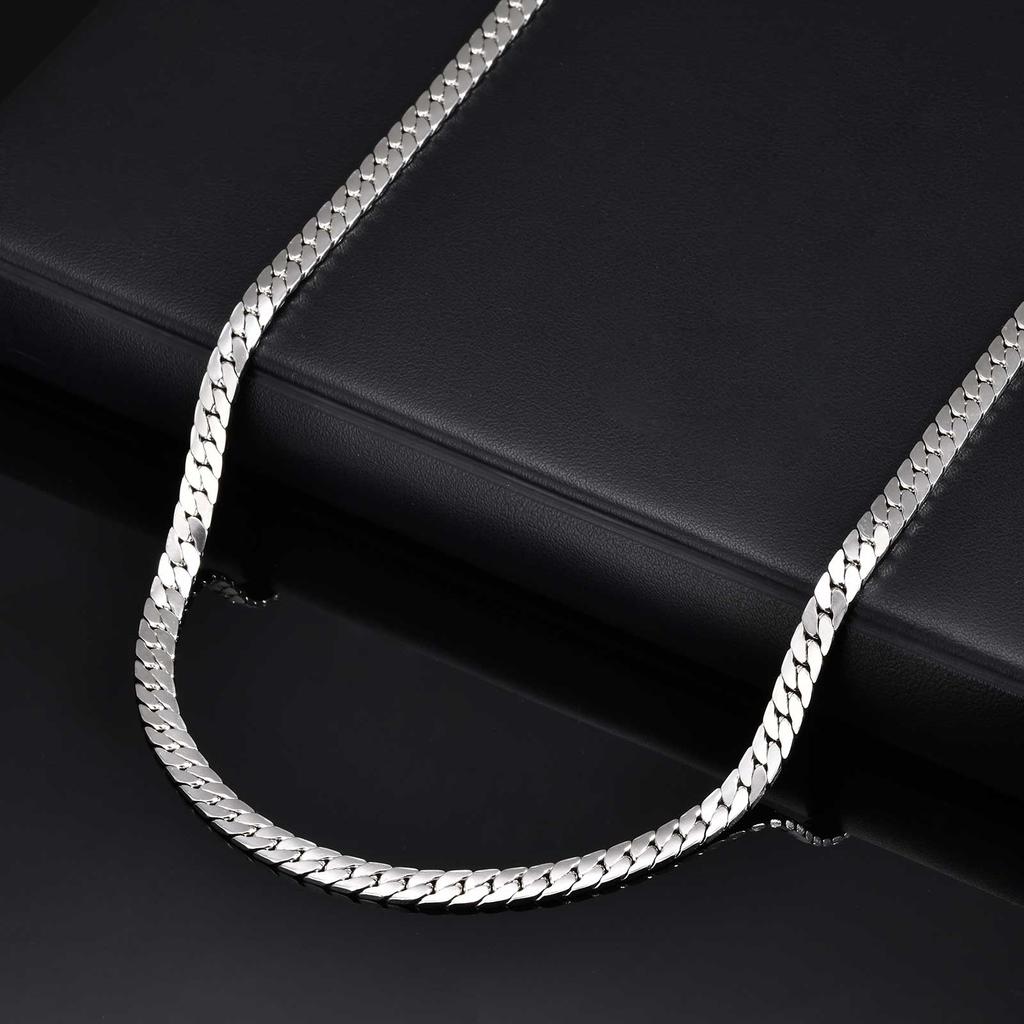 Edelstahl Kubanische Kette Halskette für Männer 6mm Kette Punk Minimalistische Halskette Hip Hop Wasserdichter Schmuck Geschenk 50/55cm