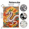 DIY Pearl Bead Art Canvas Dragon Pattern Frameless Creative Craft Painting Kit for Relaxing Home Wall Decoration