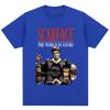 Camiseta Estampada De Manga Corta Popular Retro Hip-hop Para Hombre En Verano Puro Moderna