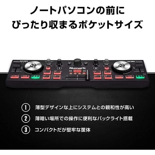 Numark DJ2GO2 Touch DJ Controller, Portable DJ Equipment, USB 2-Deck, Touch Sensor Wheels, Compact DJ Mixer, Serato DJ Lite, Built-in Audio Interface