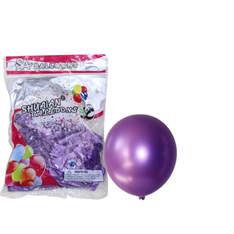 Shuai An Metallic Chrome Balloons: Gold, Silver, Blue, Green, Purple - 5", 10", 18", 36" Round Latex Party Decorations
