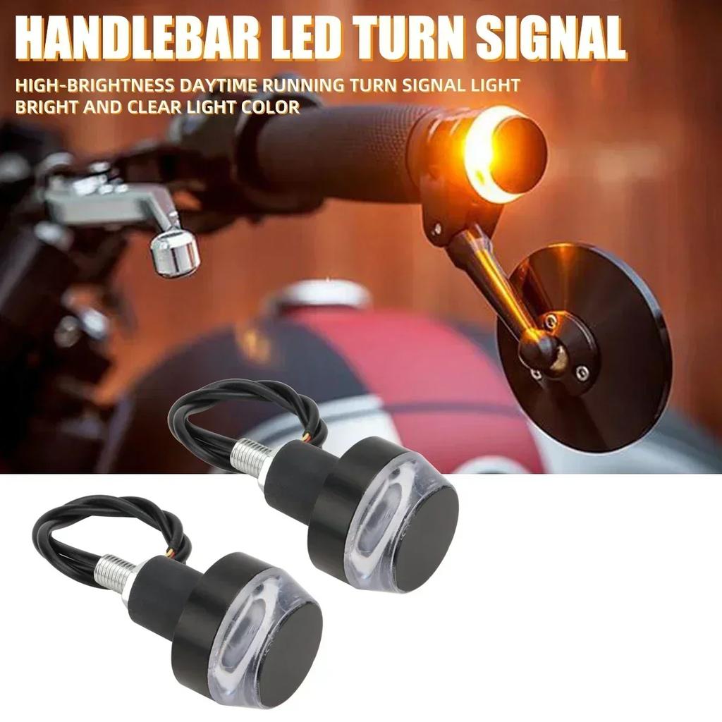 12V LED Motorrad Lenkerendblinker Weiß/Gelb Blinkendes Griffstück Blinker Seitenmarkierungsleuchte für Motorräder