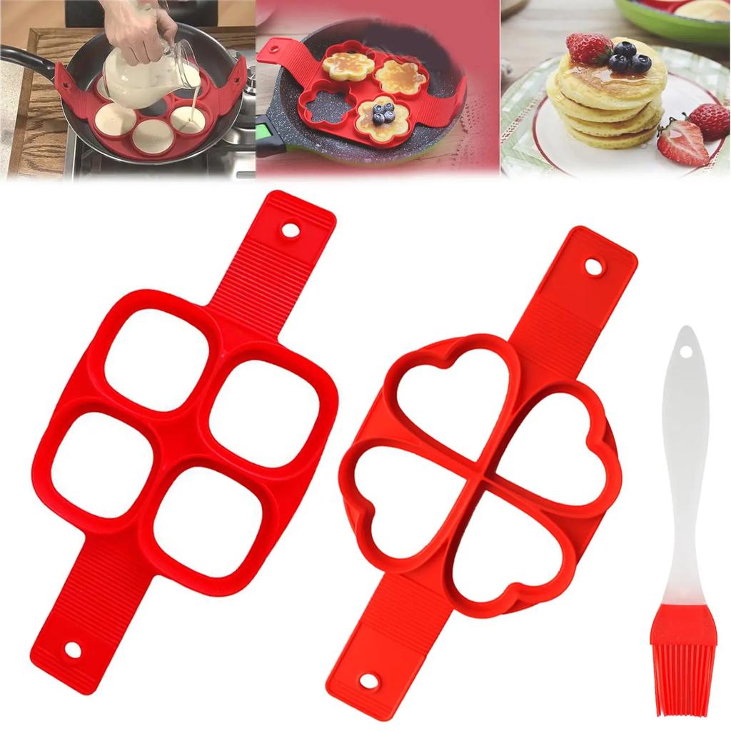 Silicone Egg Pancake Ring Multi-function Non-stick Pancake Mold Egg Pot Frying Molding for Kitchen Baking Accessories