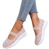 Damen Freizeit Slip-On Atmungsaktive Strick-Mesh-Sneaker Leichte Flexible Sohle Bequeme Gehschuhe für den Alltag