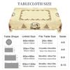 1 Piece Christmas-Themed Round And Rectangular Tablecloth, Various Sizes, Santa Claus Reindeer Vintage Gold And White Tablecloth, Christmas Yard Table