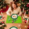 Christmas Tree Christmas Mat 4-piece Set Mat Holiday Party Christmas Table Decoration.
