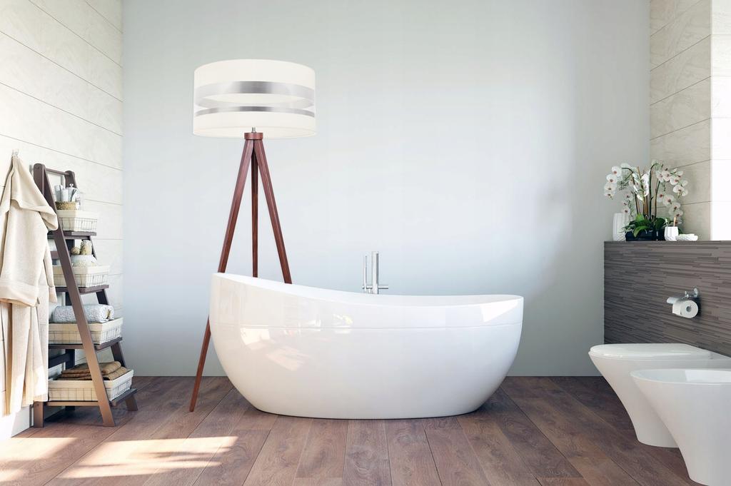 MODERN TRIPOD FLOOR LAMP CHROME LED LAMPSHADE