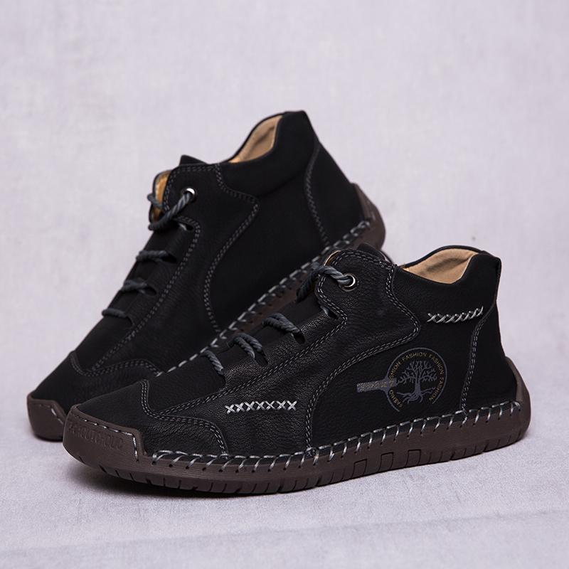 Winter Men Ankle Boots Classic Man Leather Casual Shoes Outdoor Lightweight Handmade Walking Sneakers Comfortable Work Boots