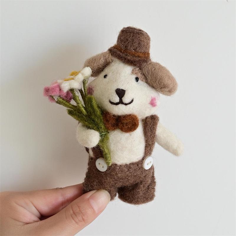 Handmade Wool Felt Animal Keychain Ornament