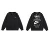 Unisex Oversized Crewneck Fleece-Lined Cotton Sweatshirt With Dice Letter Print Winter Casual Wear