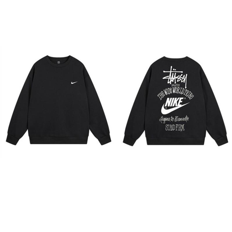 Unisex Oversized Crewneck Fleece-Lined Cotton Sweatshirt With Dice Letter Print Winter Casual Wear
