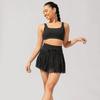 Solid Color High Waisted Lace up Skirt Women's Pure Color High Waist Shoelace Skirt