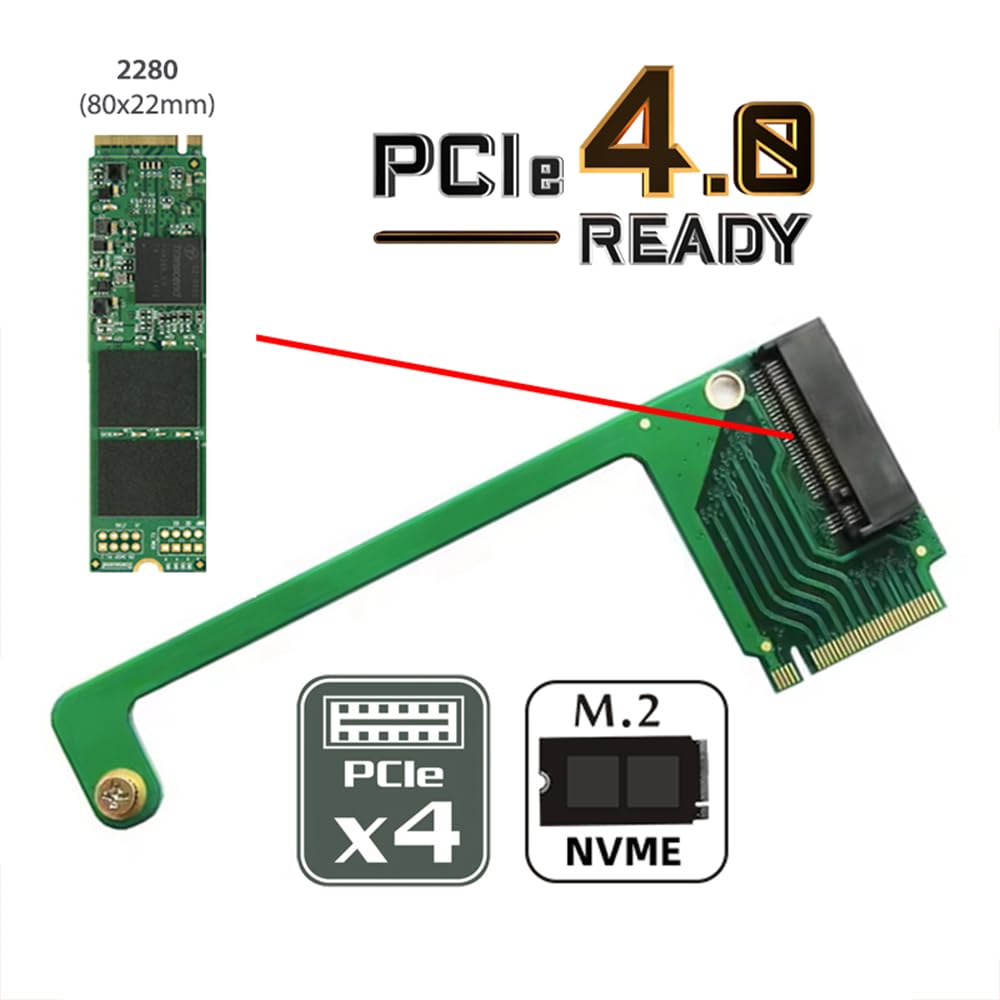 cablecc M-Key 22x30mm NVMe to 22x80mm SSD Upgrade Adapter with Extension Angle, Compatible with ROG Ally Gaming