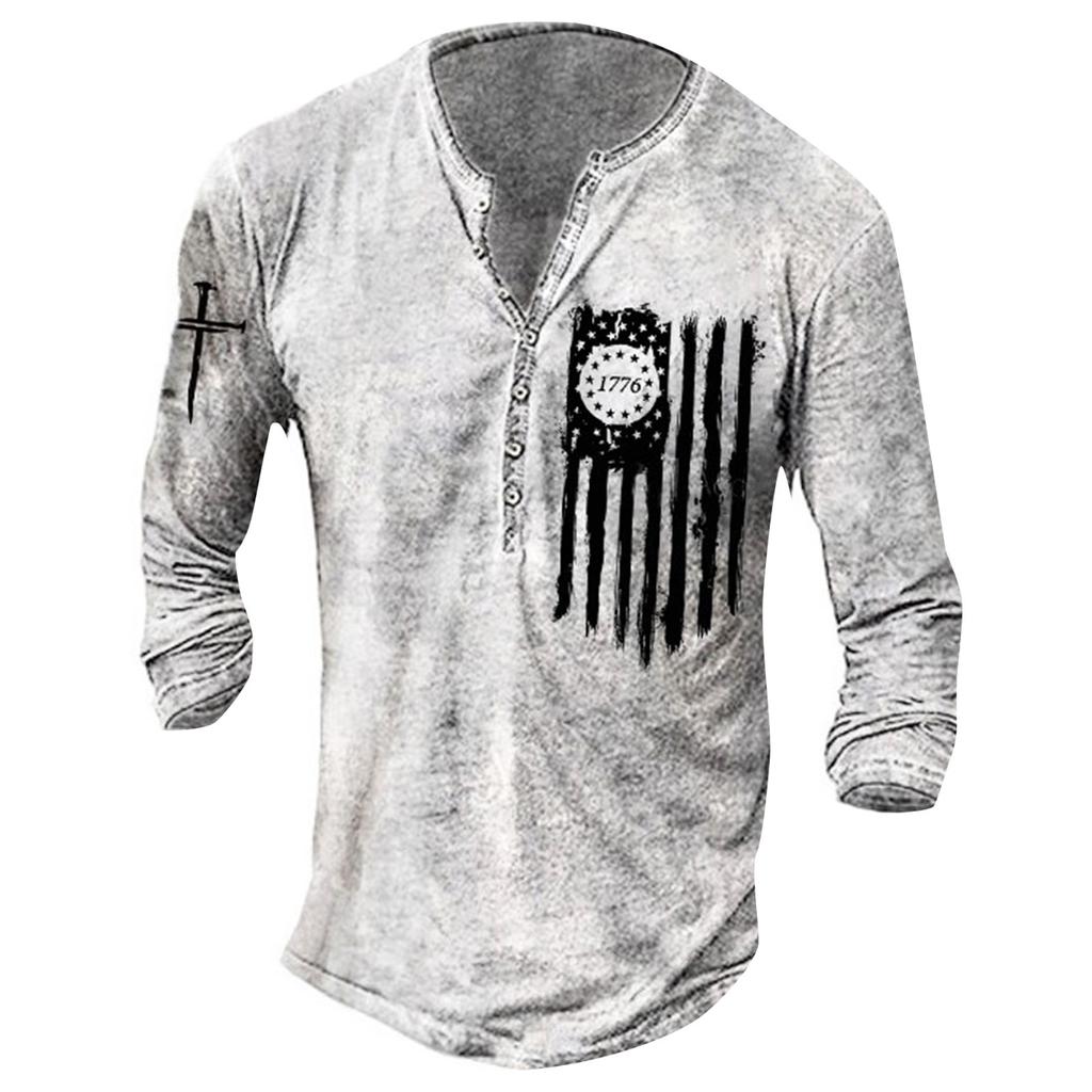 Men'S Shirt T-Shirt Casual Wear Long-Sleeve Printing Fashion Design Comfortable