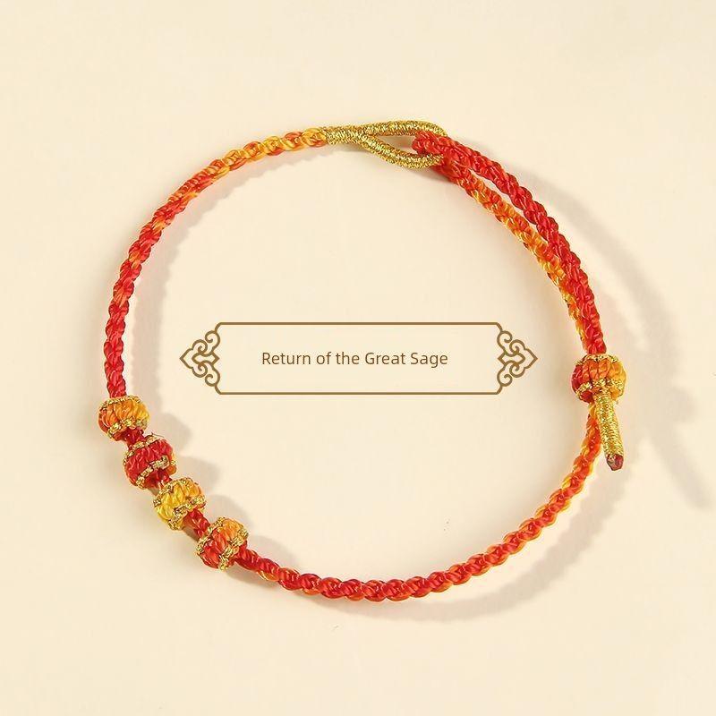 

2025 год Змеи Этот год животного Браслет из красной веревки на запястье Плетеная веревка Подарки для пары для мужчин и женщин Great Sage Return Adult(Hand circumference 14-18)