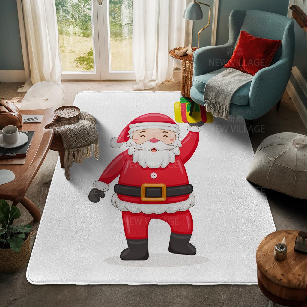 House Entrance Carpet Home Door Mat Living Room Bath Foot Bathroom Non-slip Water Absorption Rugs Bath Merry Christmas Winter