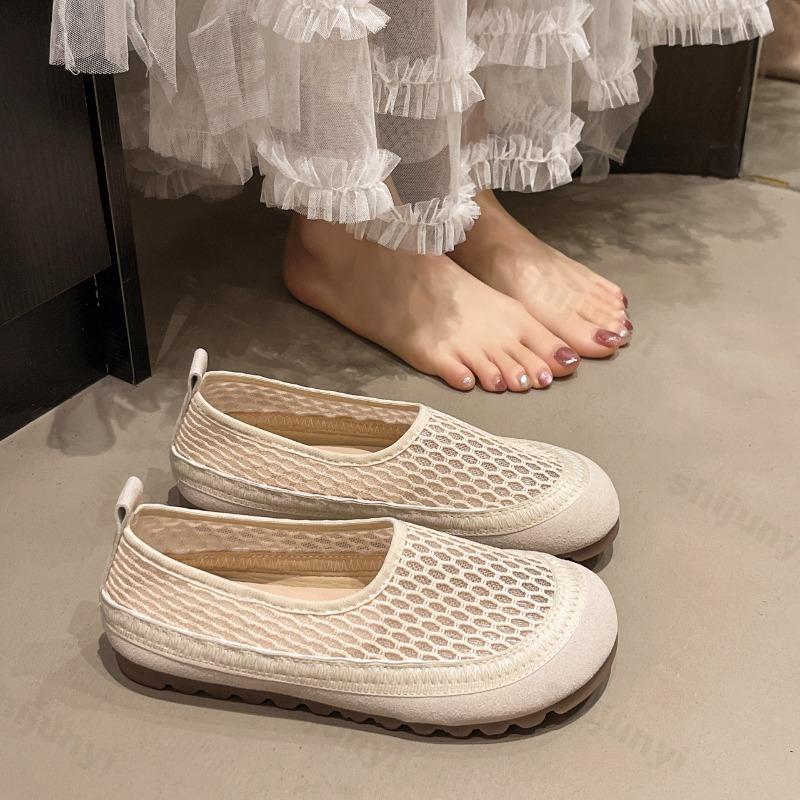 Fashion Summer Breathable Women Shoes 2025 Flat Casual Shoes Lightweight Comfortable Rubber Sole Outdoor Walking Shoes Zapatos Mujer