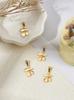 4Pcs 304 Stainless Steel Pendants, Cherry, Golden, 15.5x12x1mm, Hole: 6x3mm