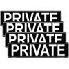 4 Pcs Private Sign Sticker Self Adhesive Vinyl Sticker(20 Cm X 5 Cm)