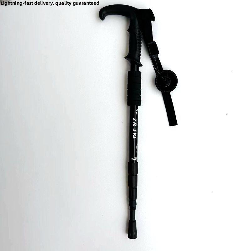 Ultra-Light Titanium Alloy Hiking Cane Anti-Slip Mountain Climbing Stick Outdoor Travel Walking Stick Shock Absorption System 7