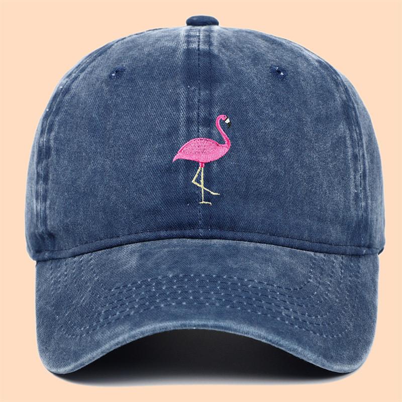 Fire Flamingo Embroidered Baseball Cap With Sun Protection For Outdoor Casual Wear