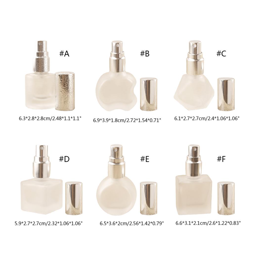 Empty Refillable Dull Polish Glass Bottle Glass Sprayer Bottles Cosmetic Perfume Storage Spray Container for W/ Silver C
