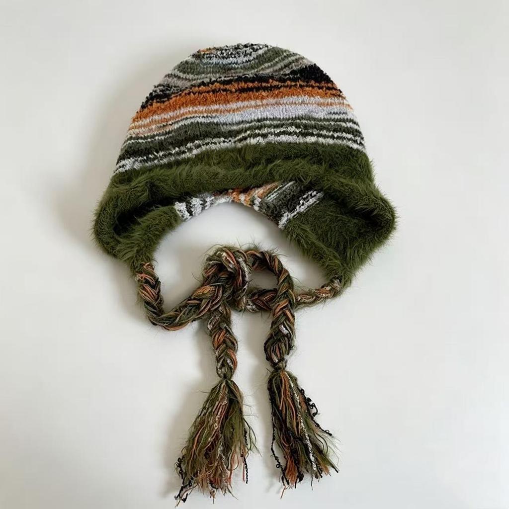 Women's Large Head Circumference Wool Beanie - Warm Knitted Winter Hat