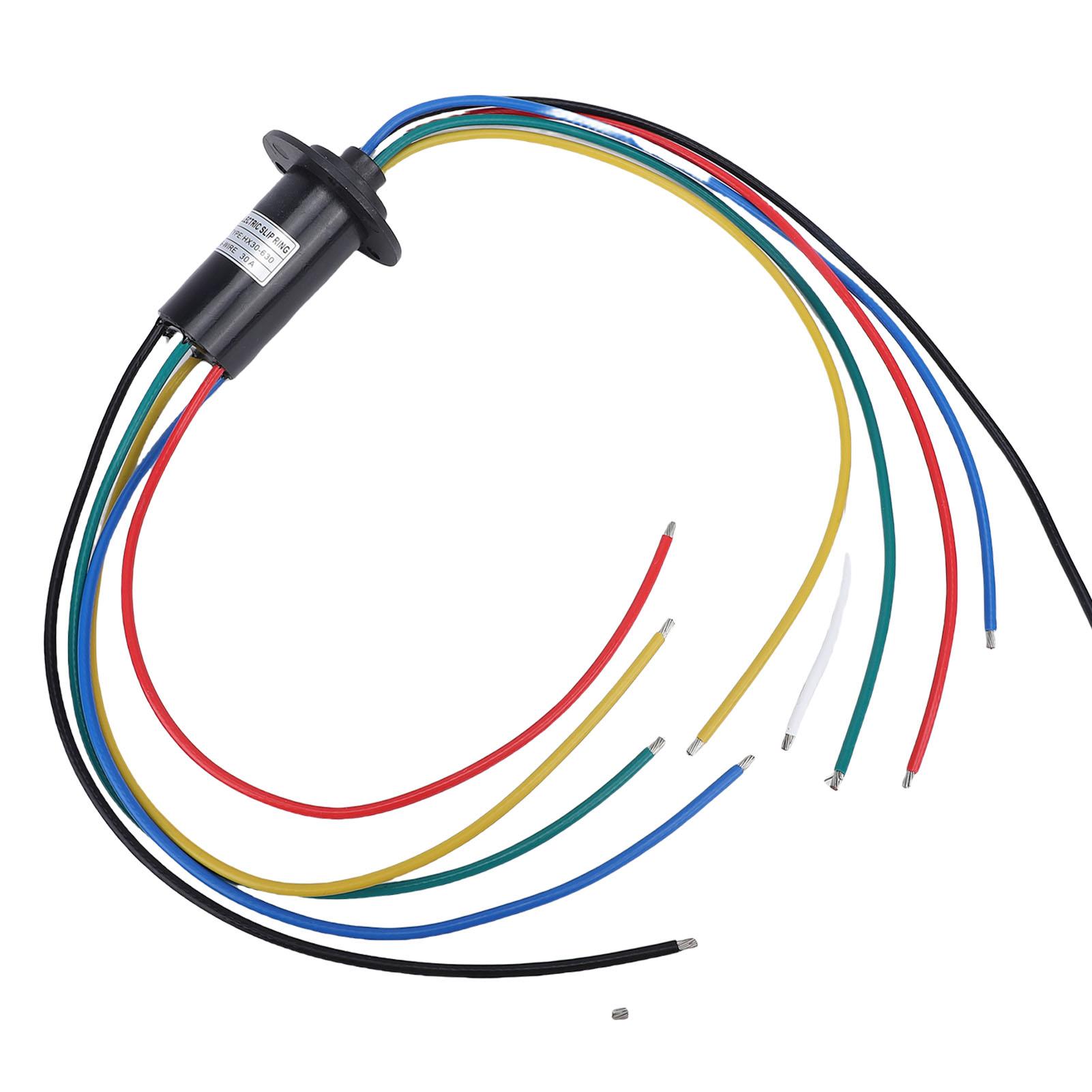 

Electric Slip Motor Electrical Connector 6 Wires 30A 250RPM 360 Degree Rotating Small Accurate Type Conductive 30mm Dia