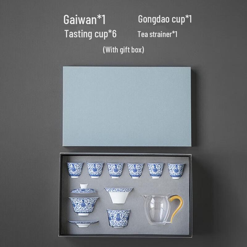 Muyi Blue and White Ceramic Kung Fu Tea Set