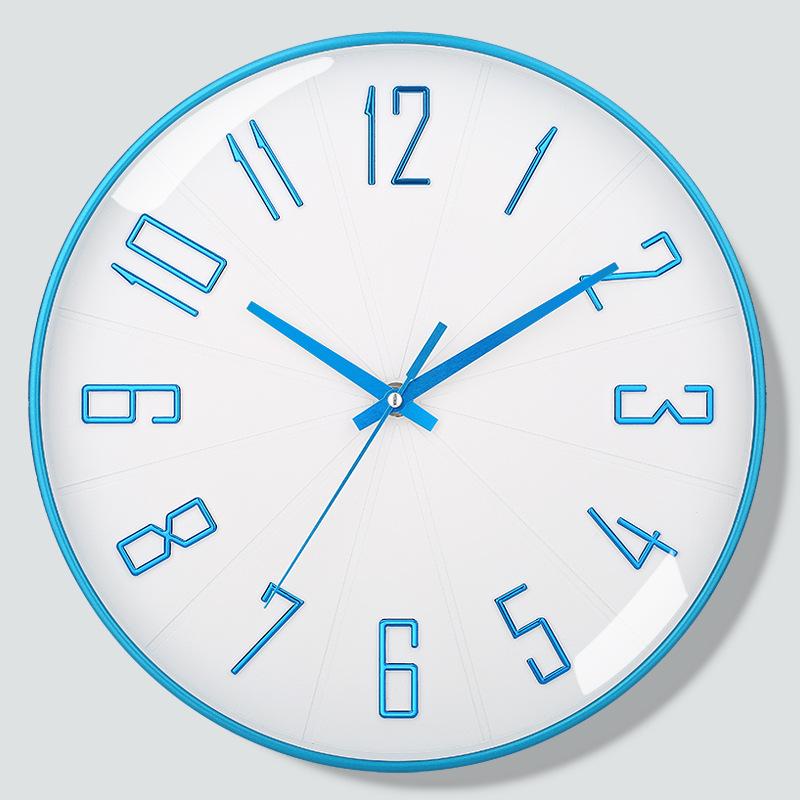 12 Inch 30CM Silent Wall Clock, Creative and Fashionable, Three-dimensional Digital Minimalist Clock for Home Living Room