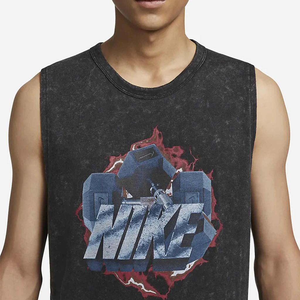 Nike Dri-FIT Printed Training Tank Top Men Tops Black DX0909-010