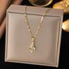 3PCS A Set of Gold-plated Stainless Steel Chains with Geometric Water Drop Designs Pcs Sexual Design Ins French-style Light Luxury Retro Neutral