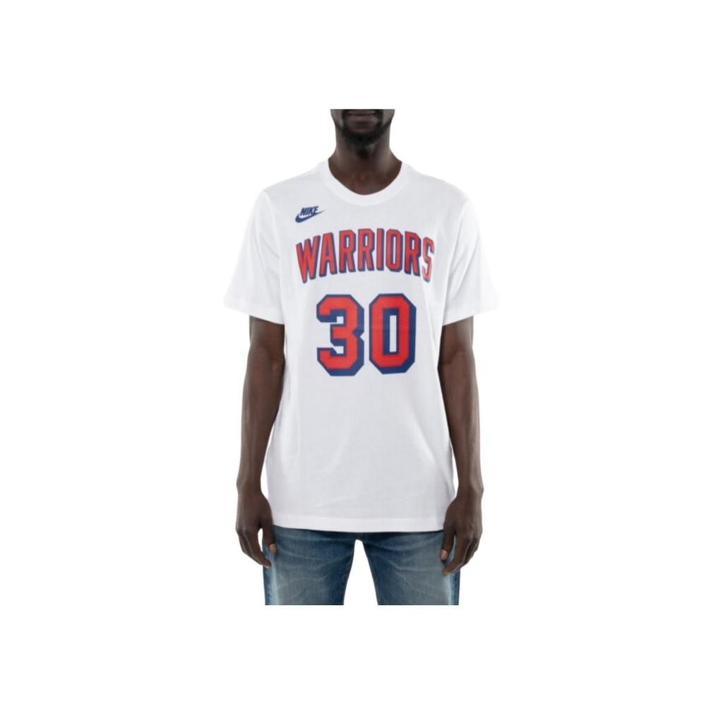 Nike X NBA Collaboration Golden State Warriors Stephen Curry Essential Hardwood Classics Crew Neck Pullover Cotton Short Sleeve T-Shirt HJ2753-103