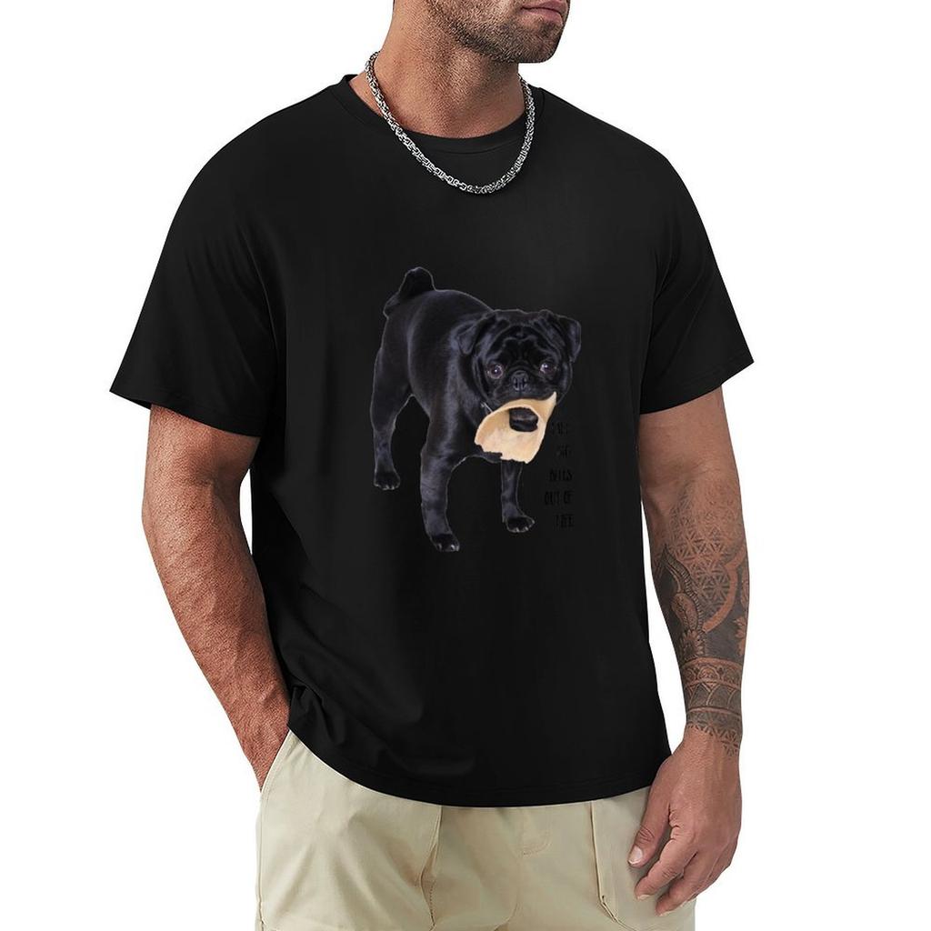 Black Pug Take big bites out of Life T-Shirt vintage t shirts anime clothes anime figures quick-drying mens plain t shirts