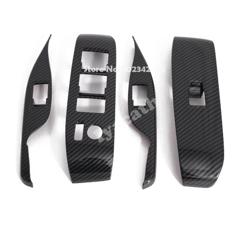For Toyota Alphard Vellfire 30 series 2016- ABS carbonfiber Window Lift Control Cover  glass Switch Lift button Panel Cover