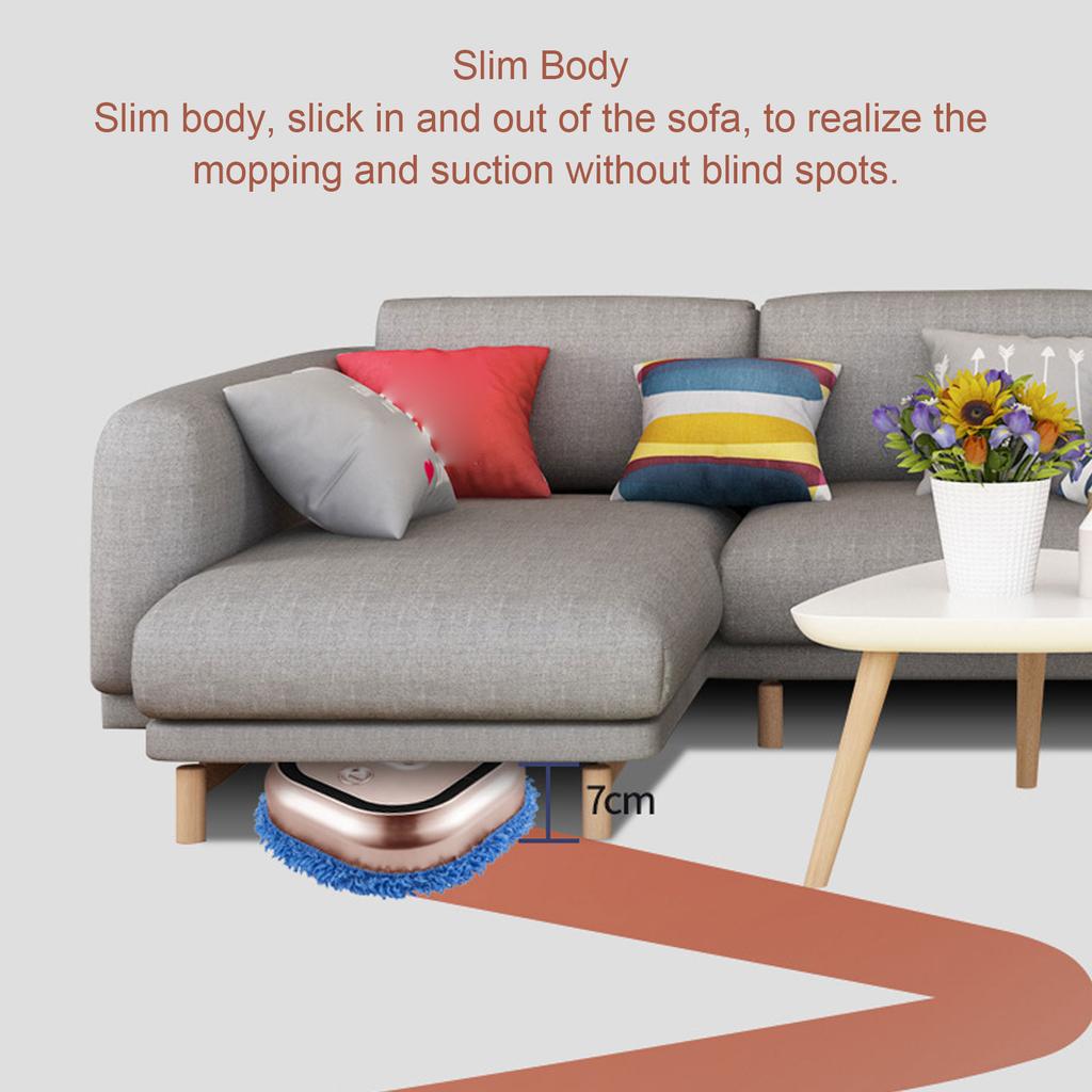 Robotic Vacuum Cleaner Slim Body Electric Mopping Robot 2400mAh Battery Multifunctional Intelligent Quiet Operating for Office