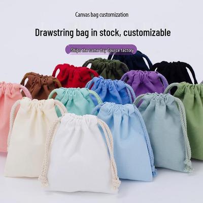 Umweltfreundliche weiße Baumwoll-Kordelzugtasche aus Segeltuch für Geschenkverpackung und Aufbewahrung