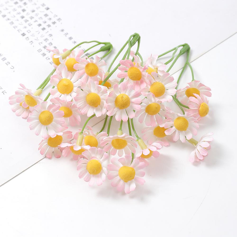10pcs Artificial Flowers White Beauty Silk Chrysanthemum Simulation Daisy Fake Flowers Decoration For Home Garden Office Decors