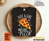 Just a Girl Who Loves Pizza Shirt, Funny Food Lover Tee, Pepperoni Slice Gift for Her, Cute Heart Graphic Birthday Outfit Apparel Top Unisex