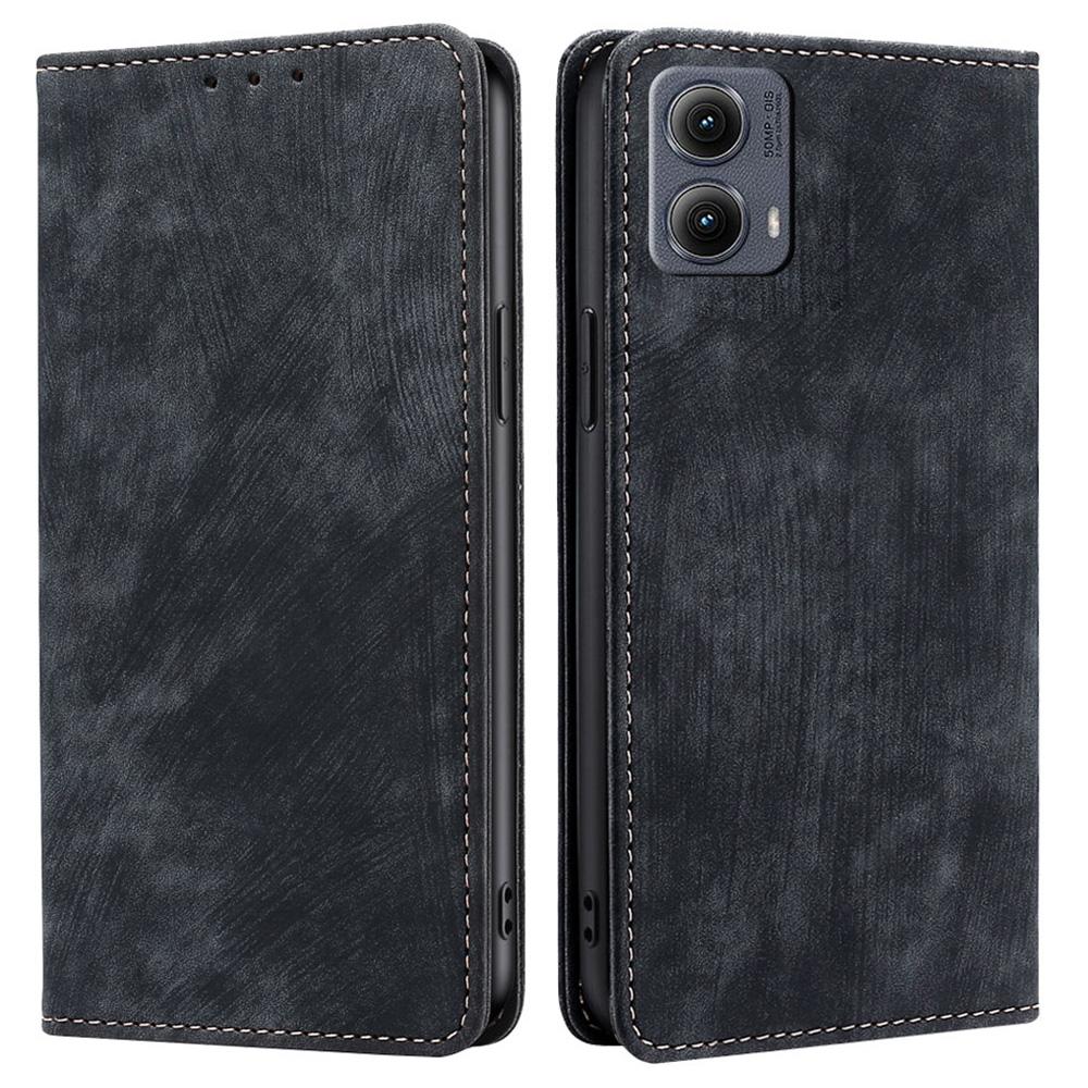 

For Motorola Edge (2024) 5G Case RFID Blocking Wallet Leather Phone Cover A