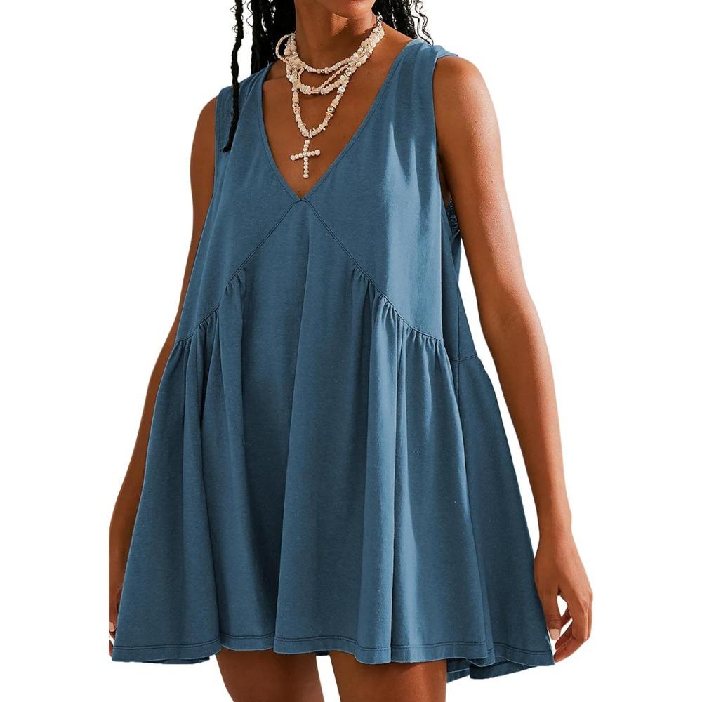 Casual Sports V-neck Loose Vest Dress
