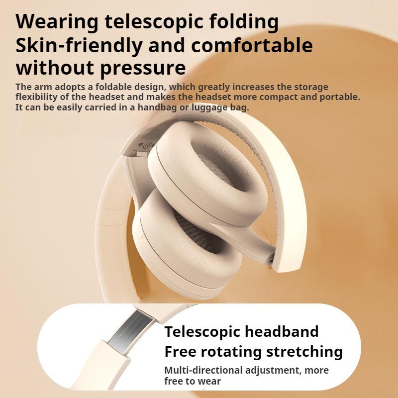 HIFI Shocking Bass Headsets Wireless Bluetooth 5.3 Headphones Noise Reduction Sports Gaming Earphones with HD Mic Support TF/AUX