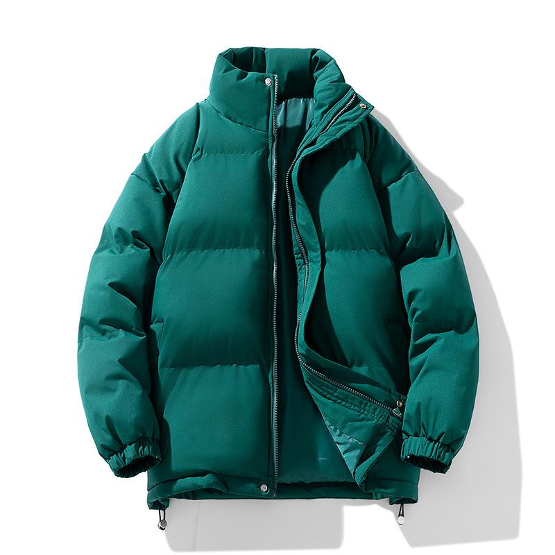 Winter Simple Solid Color Stand Up Collar Cotton Jacket Men's Korean Version Thick Warm Cotton Jacket Casual Versatile Couple's Bread Jacket