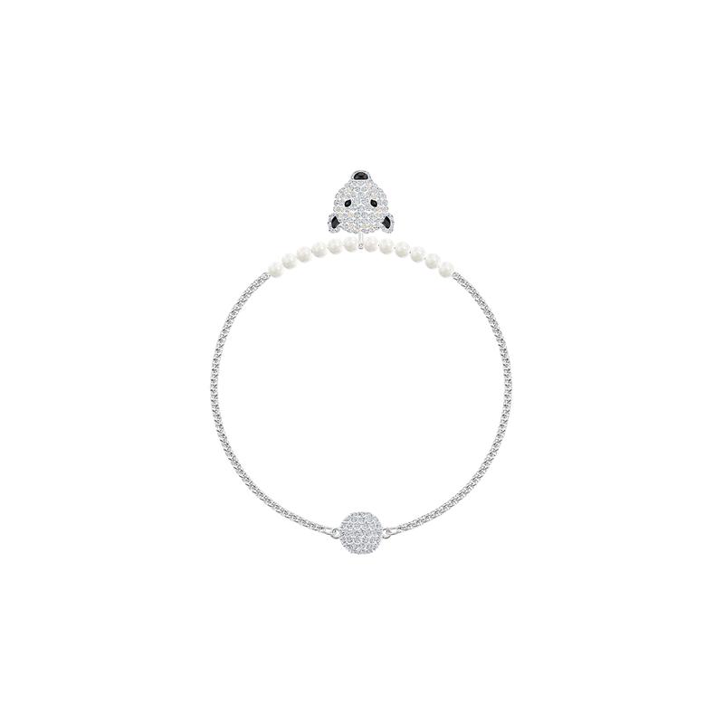 Swarovski Polar Bestiary Polar Bear Crystal Magnetic Clasp Rhodium Plated Bracelet Women s 5511102