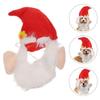 Knitting Christmas Pet Hat for Decoration 2Pcs Red Pet Headwear