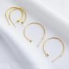14K Gold-Plated Copper C-Shaped Ear Studs – Handmade, Color-Preserving Semi-Circular Hoops for DIY Earrings.