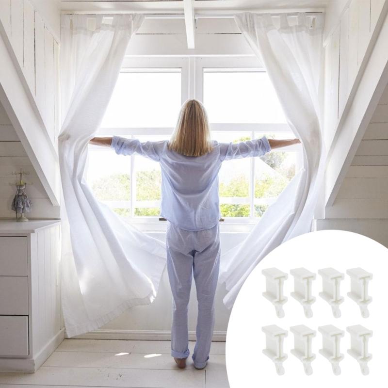 8Pcs Plastic Flexible Bendable Curtain Track End Stops Replacement Curtain Track Fittings End Caps for Smooth Operation