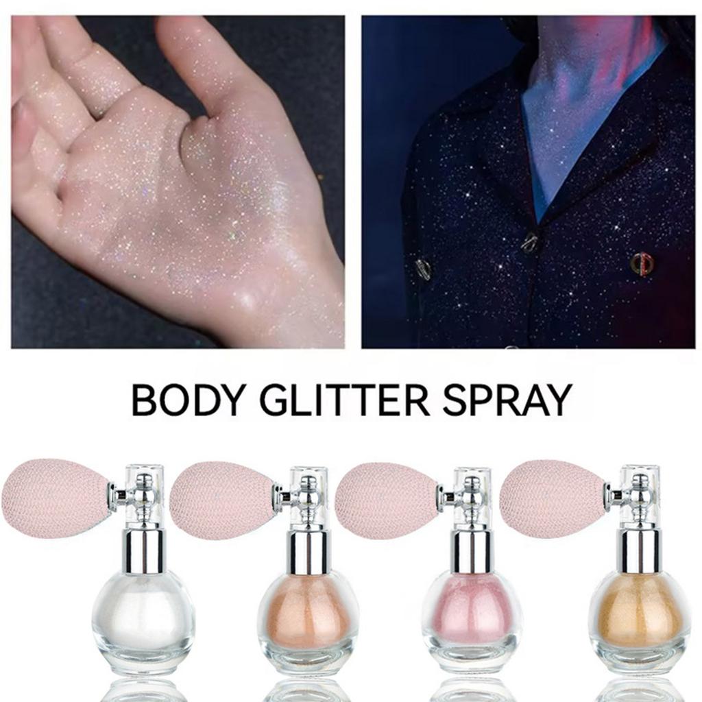 Highlighter Spray with Shimmer Powder, Glitter Mist for Body Face & Hair, Long-Lasting Gloss Makeup