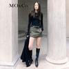 MO&Co. Women's M-Badge Slim Fit Long Sleeve T-Shirt