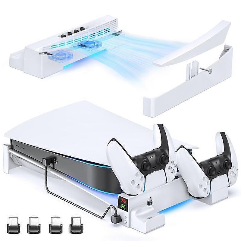 Oivo For Ps5 Console Horizontal Cooling Stand Ps5 Base Holder Ps5 Controller Charger For Playstation 5 Disc & Digital Editions